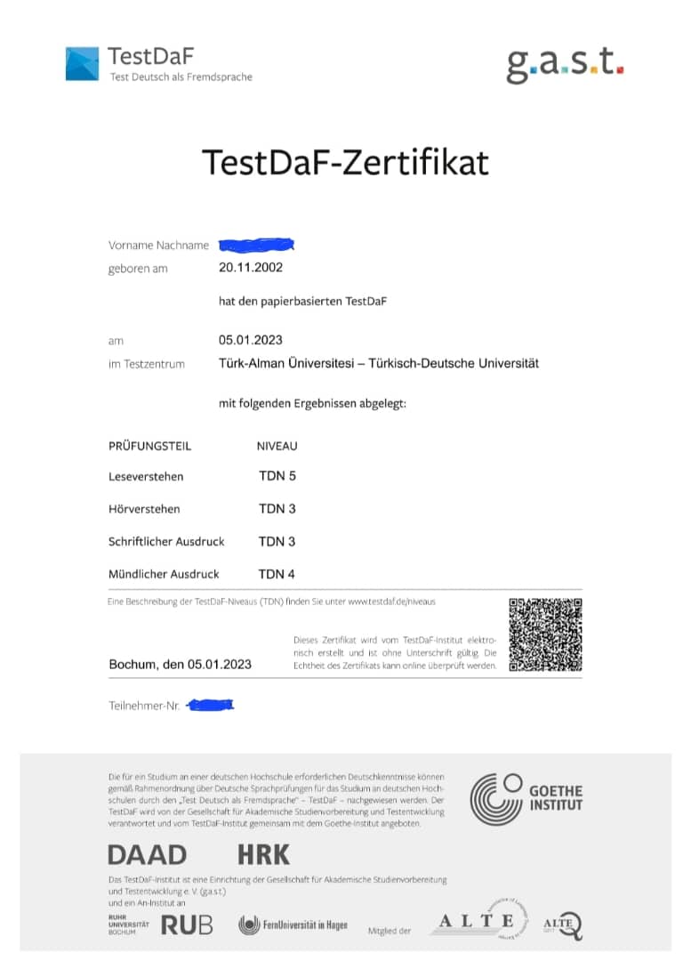 TestDAF-Zertifikat kaufen